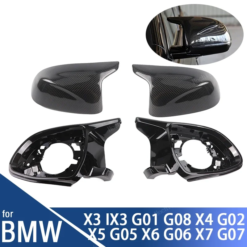 

Real Carbon Fiber Door Wing Side Mirror Cover Caps Shell Case Replacement for BMW X3 IX3 G01 G08, X4 G02, X5 G05, X6 G06, X7 G07