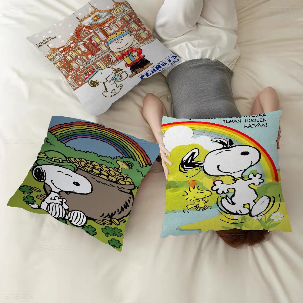 

S-Sno-opyes Pillowcase Toon Gift Cushion Cover Bedroom Home Sofa Chair Seat Decor Pillow Case