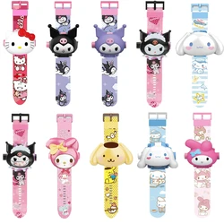 Hellokittys Kuromis Cinnamorolls 3D Projection Watch Anime Sanrioed Series Character Kawaii Flipped Popular Children's Gifts