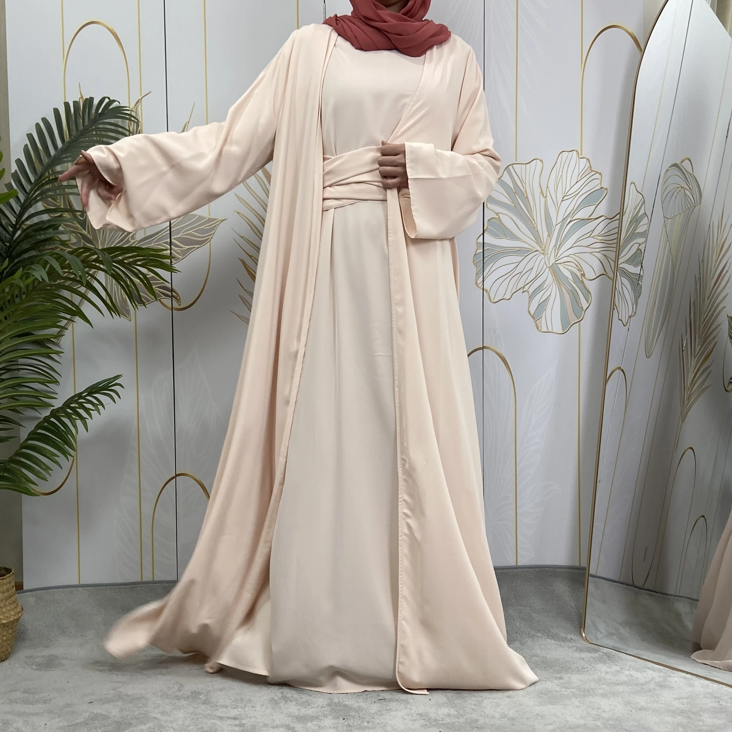 

New Abaya Designs Turkey Women Cardigan Abaya Muslim Women Open Abaya Modest Dresses