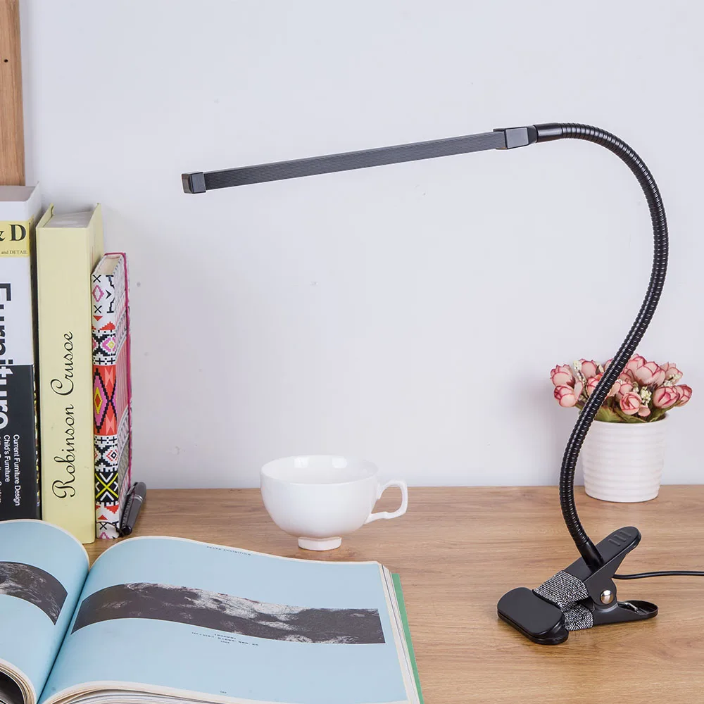 

Modern style Clip clamp led desk lamp CCT adjustable led book reading light with dimmable brightness study table lamp lighting