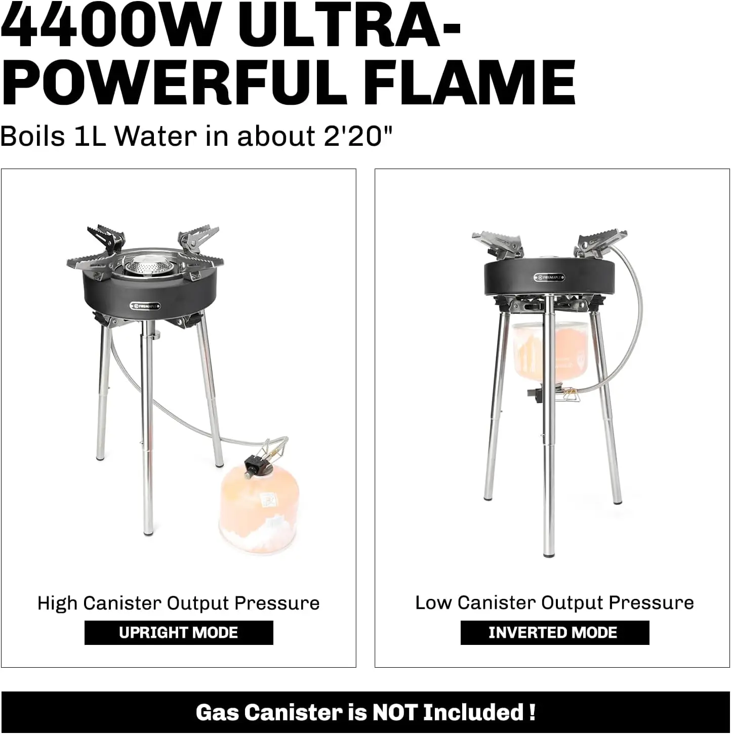Saturn X Camping Stove - Dual Preheating, Wind-Resistant, Adjustable Height, Foldable