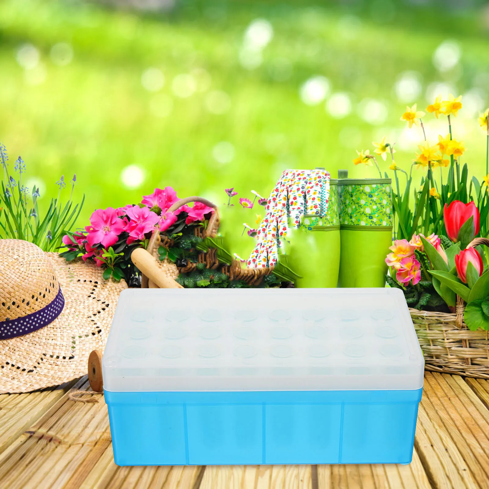 

1 set 1 Set Of Seed Storage Box Plastic Divided Organizer For Garden Vegetable Seeds Multi-Use Container With Durable Structure