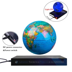 Floating Globe Magnetic Levitation Globe Educational Supplies Luminous Earth Globe Cosmic Cover Book Base