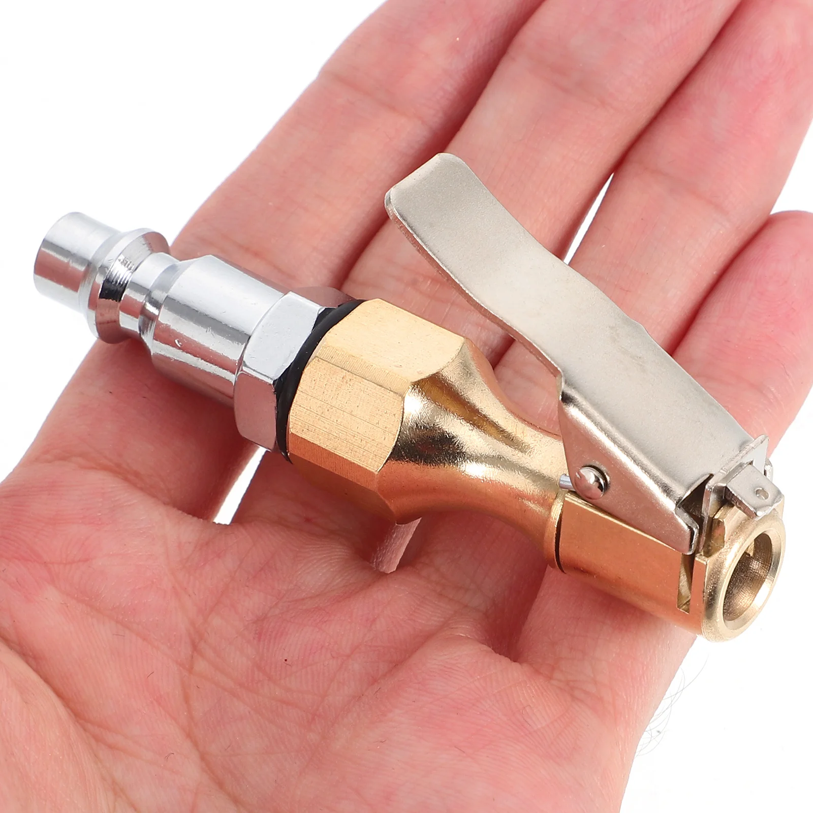 

Heavy Duty Brass Quick Connect Air Chuck Locking Clip American Threaded Tire Inflator Adapter Compatible Pressure Gauges