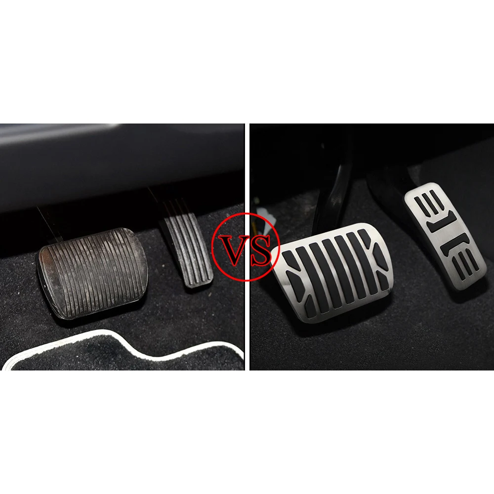 Car Gas Brake Pedal Cover for JAGUAR XF 08-16 XJ IV X351 09-16 XJL 09-16 XE 14-16 AT Anti-slip Pedals Stainless Steel Pad