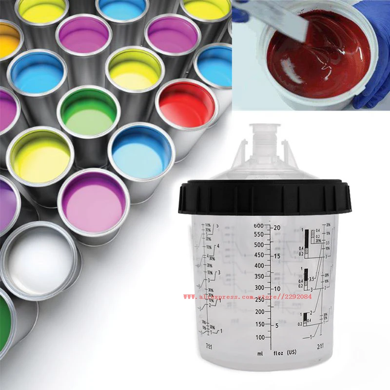 50 pz vernice pistola a spruzzo tazza coperchi e fodere Kit 160/400/600/800ml misurino monouso connettore rapido accessori pistola a spruzzo