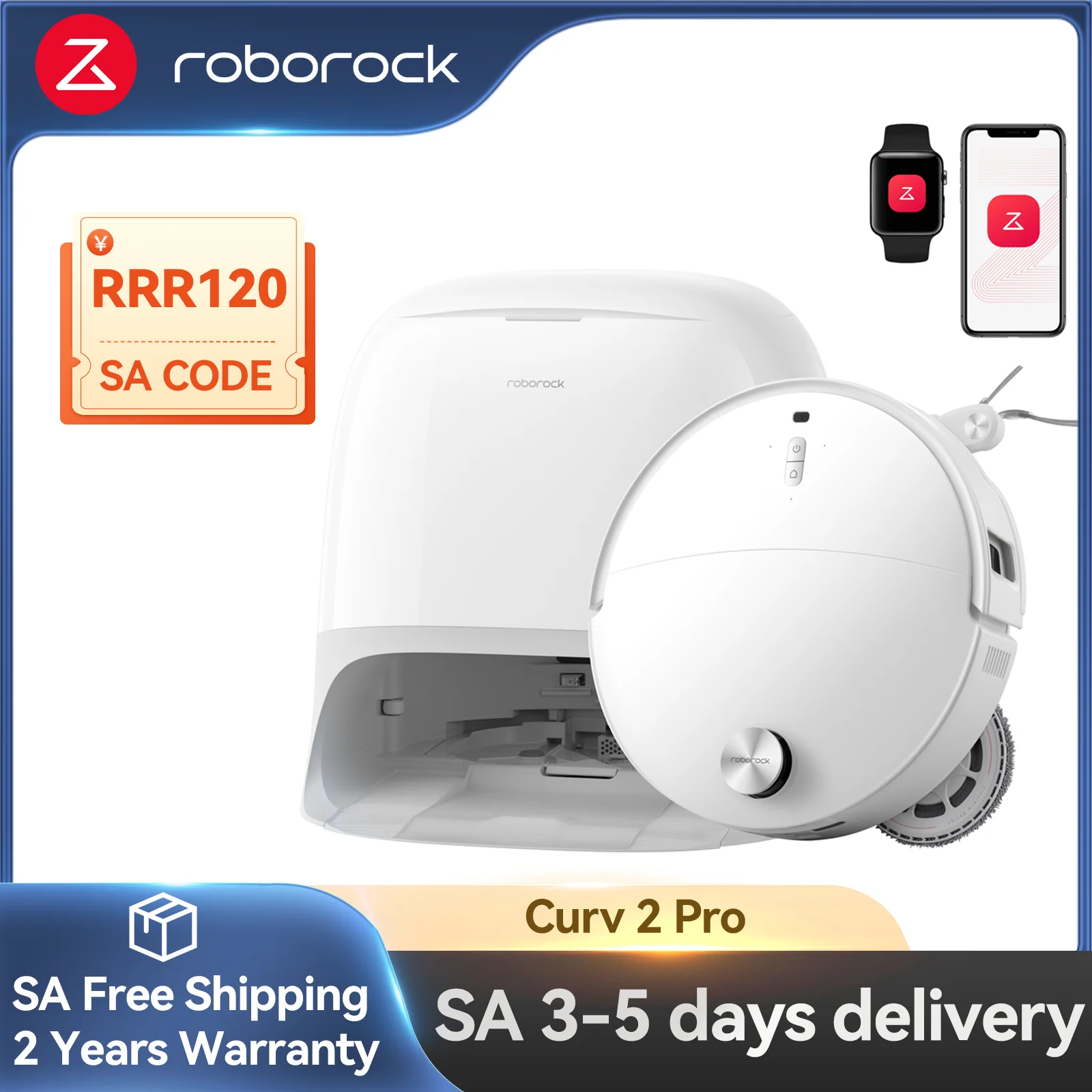 roborock Qrevo Curv 2 Pro Robot Vacuum and Mop 25000Pa Suction 3.14’’ Ultra Slim Dual Anti-Tangle System AI