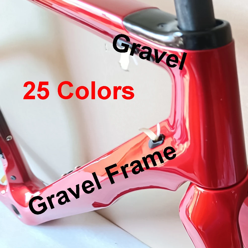 

25 Colors Gravel Bike Frame T1100 Carbon Bicycle Frameset Disc Brake Available Size 47/50/53/56cm