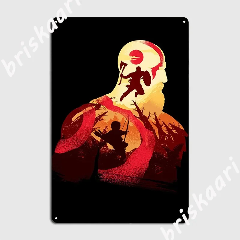 God Of War Kratos Metal Sign Plates Home Cinema Garage Printing God Of War Tin sign Poster