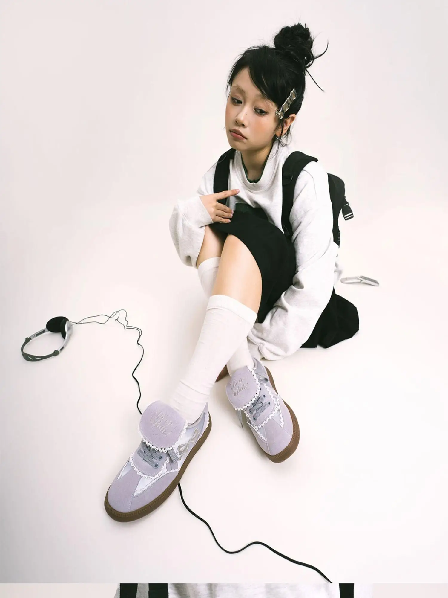 Original Student Casual Inner Height Increase Lo Training Shoes Girl Women's Ballet Style Shoes Sweet Y2k Lolita Sports Shoes
