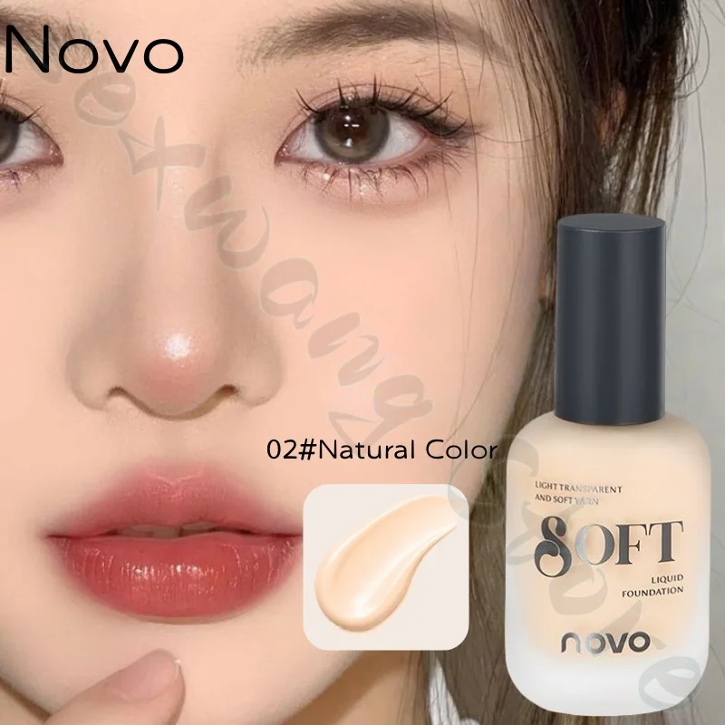 NOVO liquid foundation lasts for a long time and is not easy to remove makeup. Invisible pores improve dullness and depression