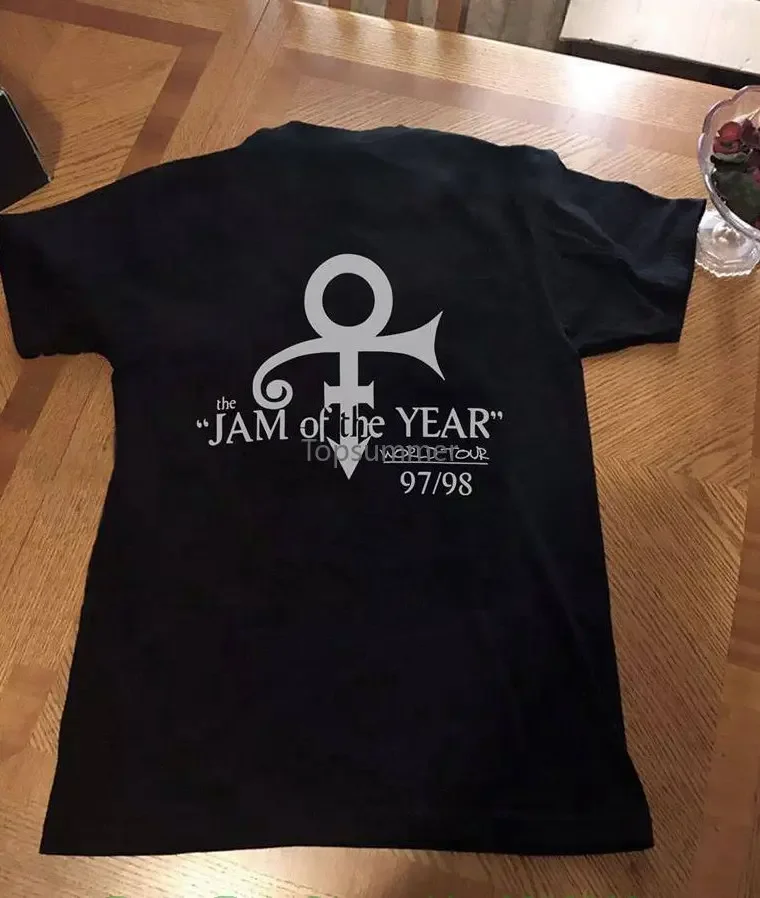 Vtg Prince Jam Of The Year Tour 97 98 Crew camiseta reimpresión talla estadounidense # Az + $