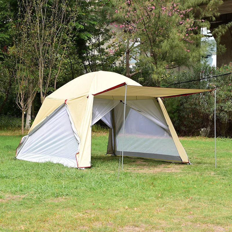 

Outdoor Camping Tent 4-6 Person Family Double Layer Waterproof Sun Shelter For Hiking Fishing Beach Multiplayer Leisure Awning