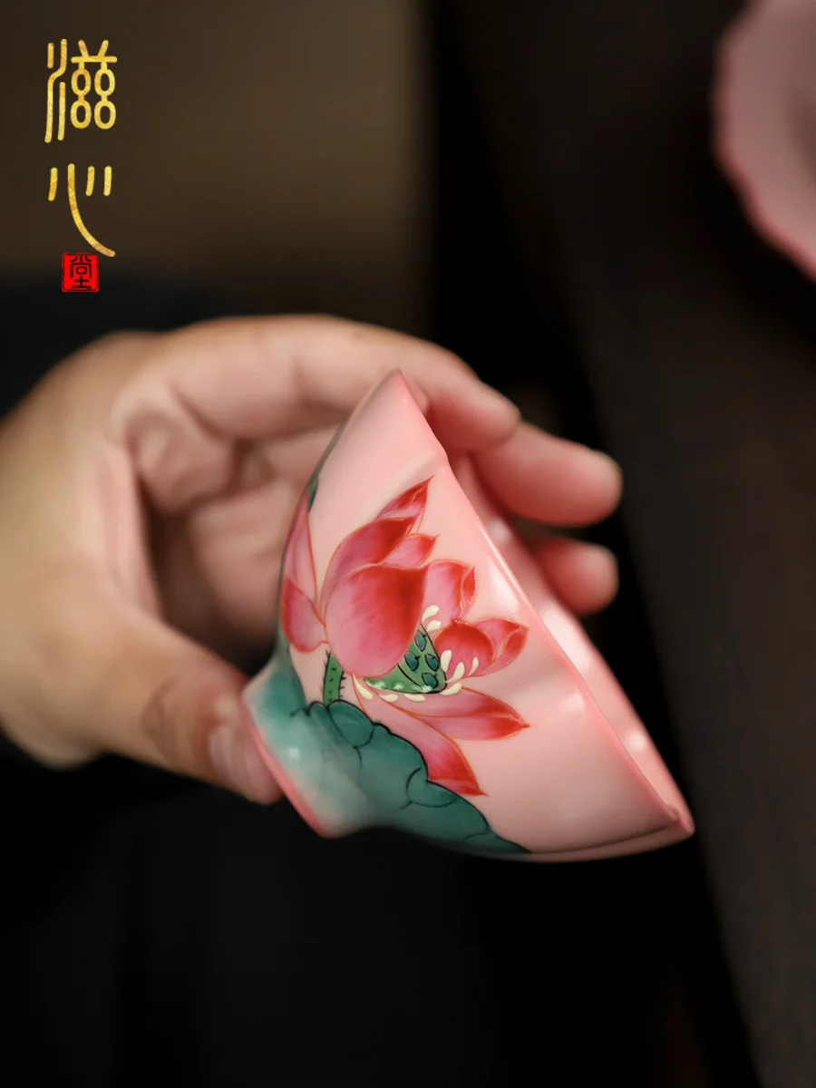 

High-End Celadon New Hand Painted Tea Cup Personal Special Ceramic Set Tasting Gift Box