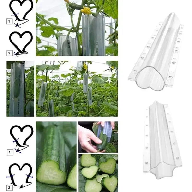 

4 Types Cucumber Shaping Mold Five Pointed Star Shape Heart-shaped Garden Vegetable Growth Forming Mould Kitchen Cooking Tools