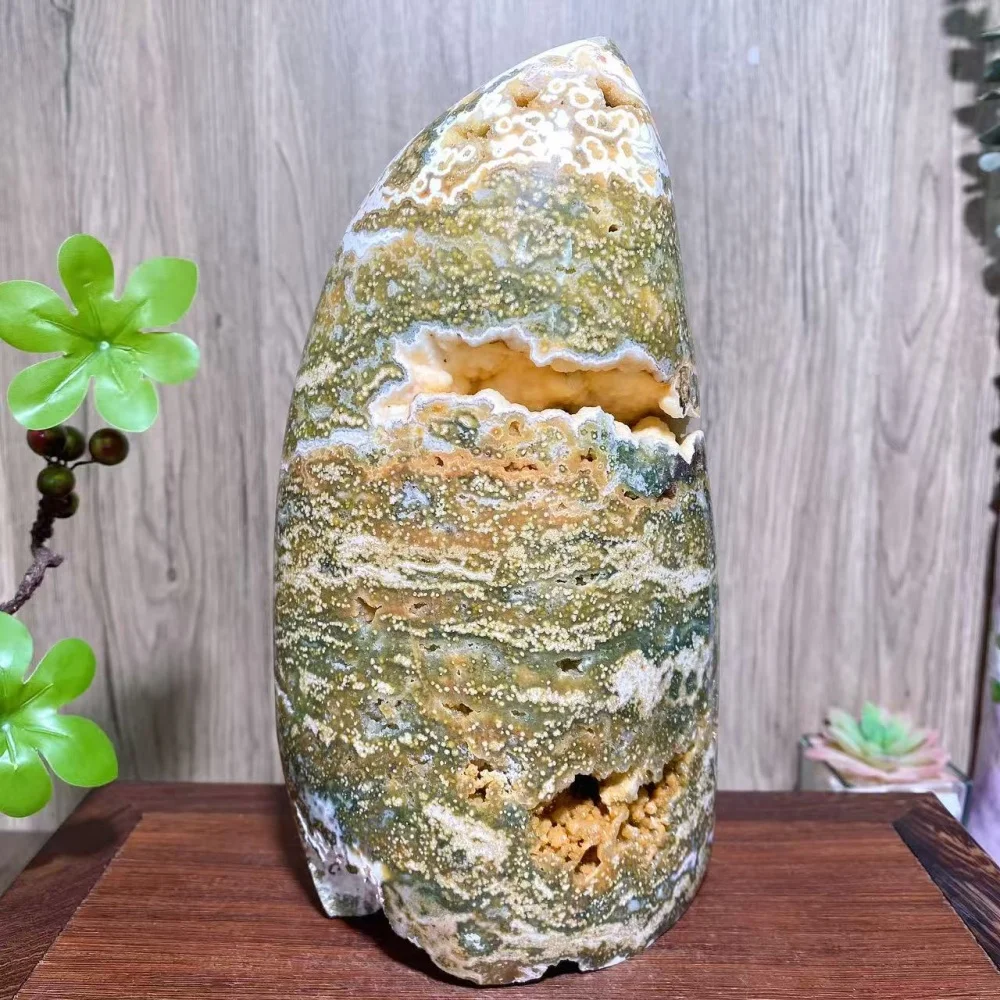 Unique Large Natural Calcite Druzy Ocean Jasper Free Form Raw Stone Healing Crystal Reiki Energy Home Decor Gifts Ornaments