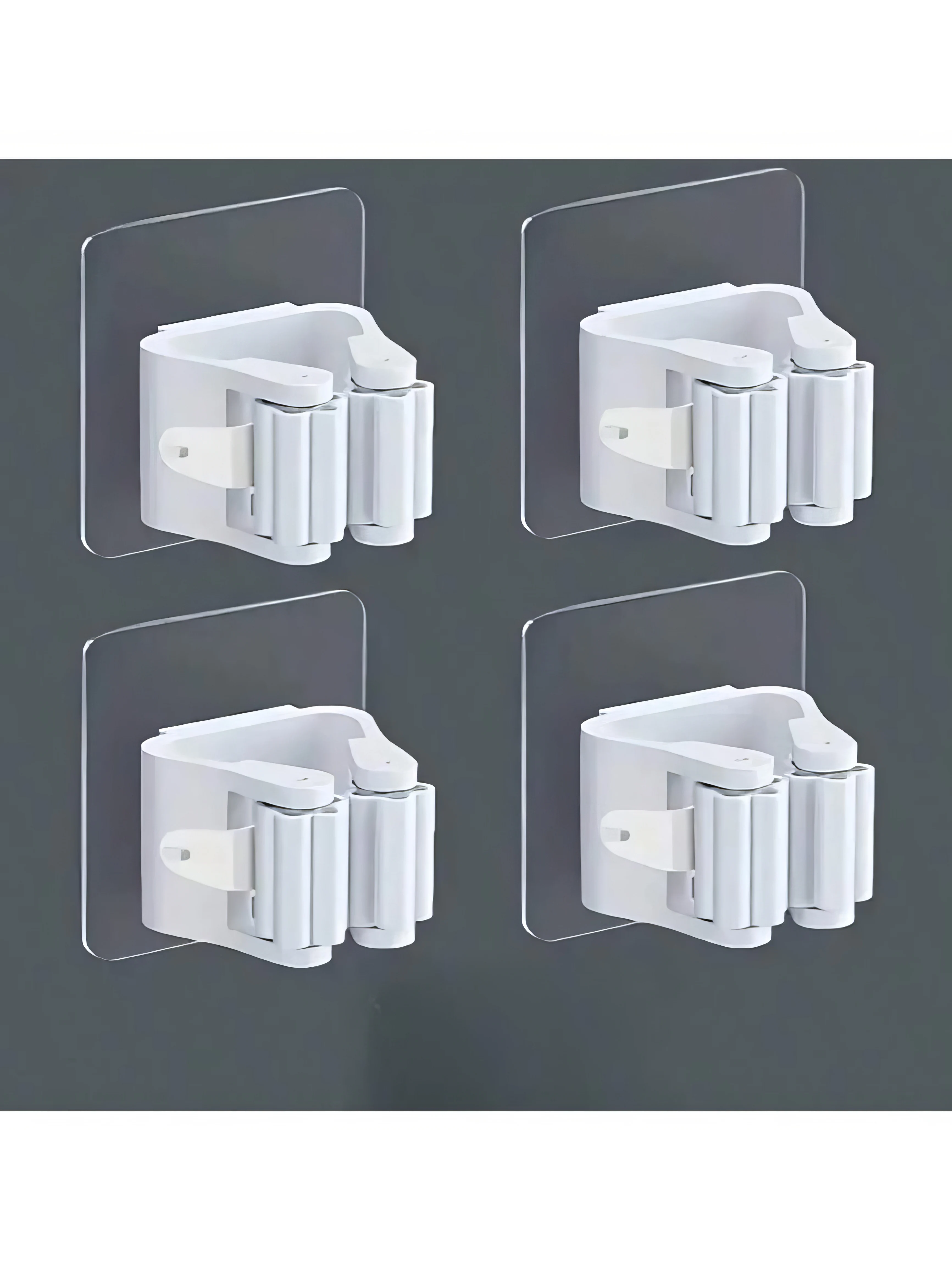 حامل ممسحة بدون مثقاب - لاصق قوي، حامل جداري سهل للمماسح والمكانس والأدوات.