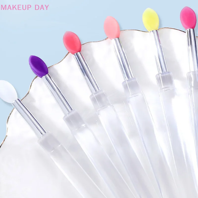 1Pcs Multifunctional Silicone Brush Applying Manicure Tool Reusable Lip Brush Nail Arts Silicone Applicator Sticks