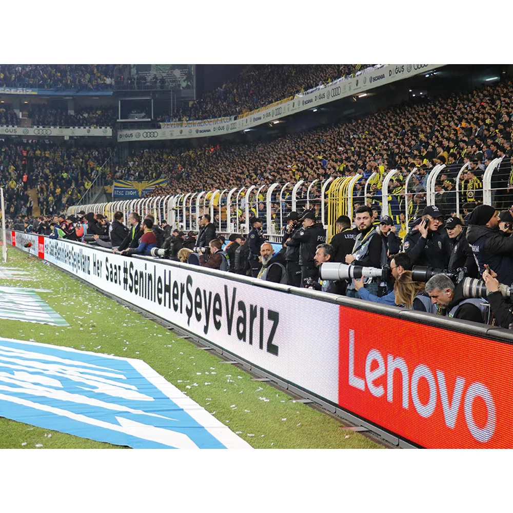 Outdoor P10 LED Display Panel for Football Soccer Field Advertising Stadium Fence Perimeter Board Score Board for Sports Field