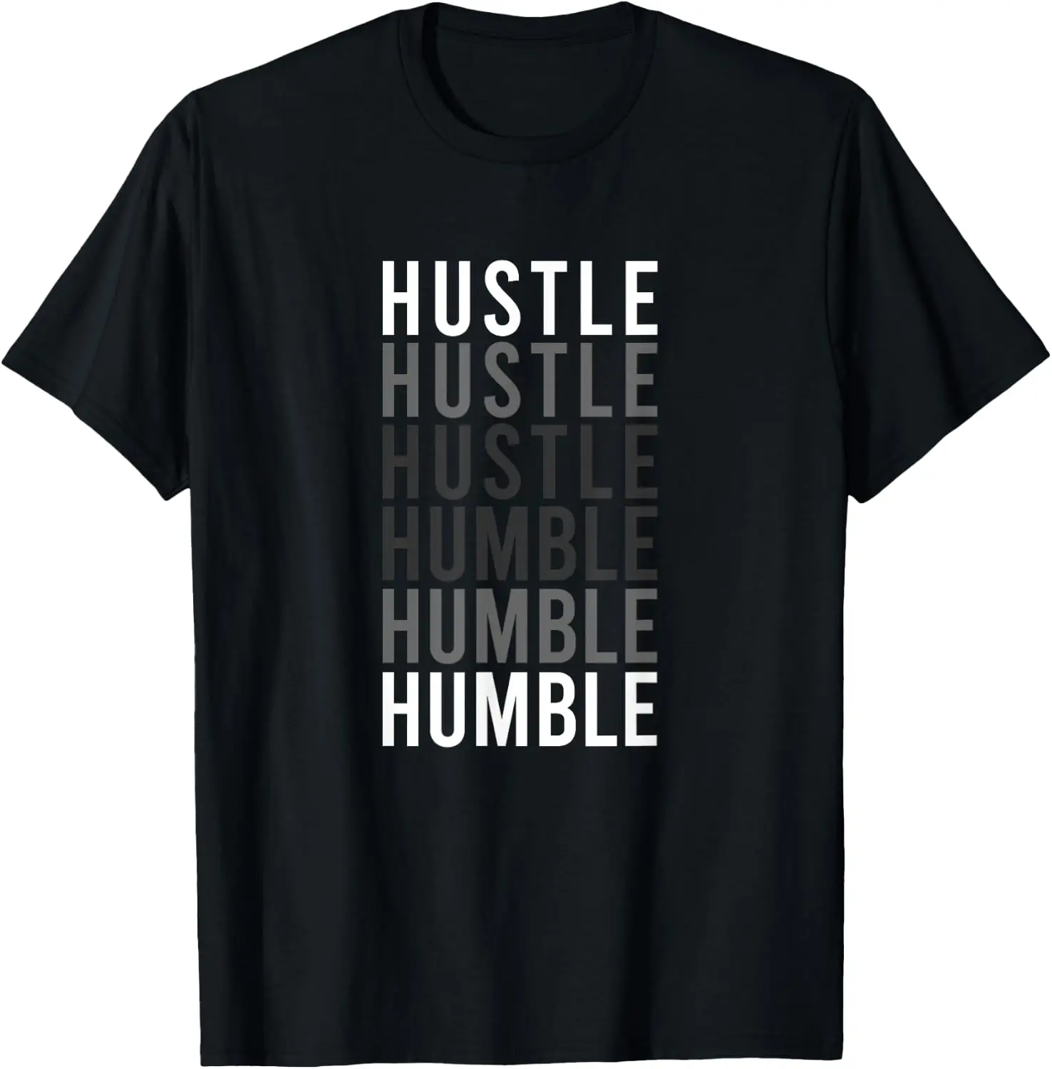 Hustle To Humble. Funny Transition Motivational Typography T-Shirt Men Vintage Graphic T‑Shirt, Casual Crew Neck Short Sleeve Retro Art Print Tee, Classic Distressed Style Printed Top