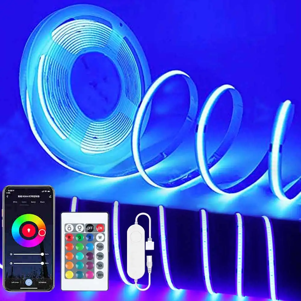 USB 5V Tuya COB LED Strip Light RGBIC WIFI Strip Lights Tape Addressable Flexible Smart APP Control Support Alexa Google Home