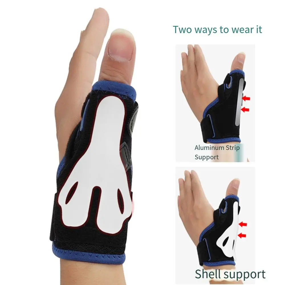 2 in 1 Thumb Brace Removable Left Right Hand Thumb Spica Splint Lightweight Aluminum Support Reversible Thumb Support