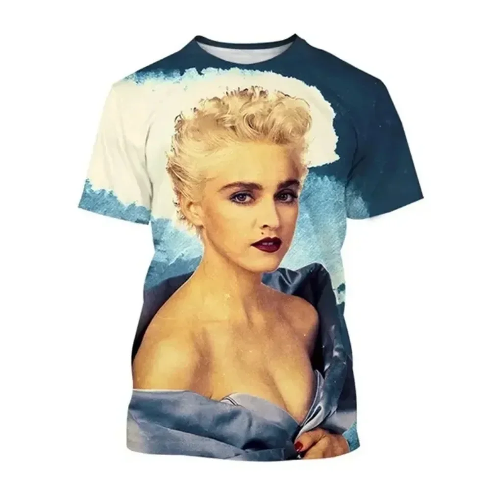 Hot New HD Madonna 3D stampato t-shirt da uomo e da donna estate Harajuku moda O colletto abbigliamento Casual a maniche corte