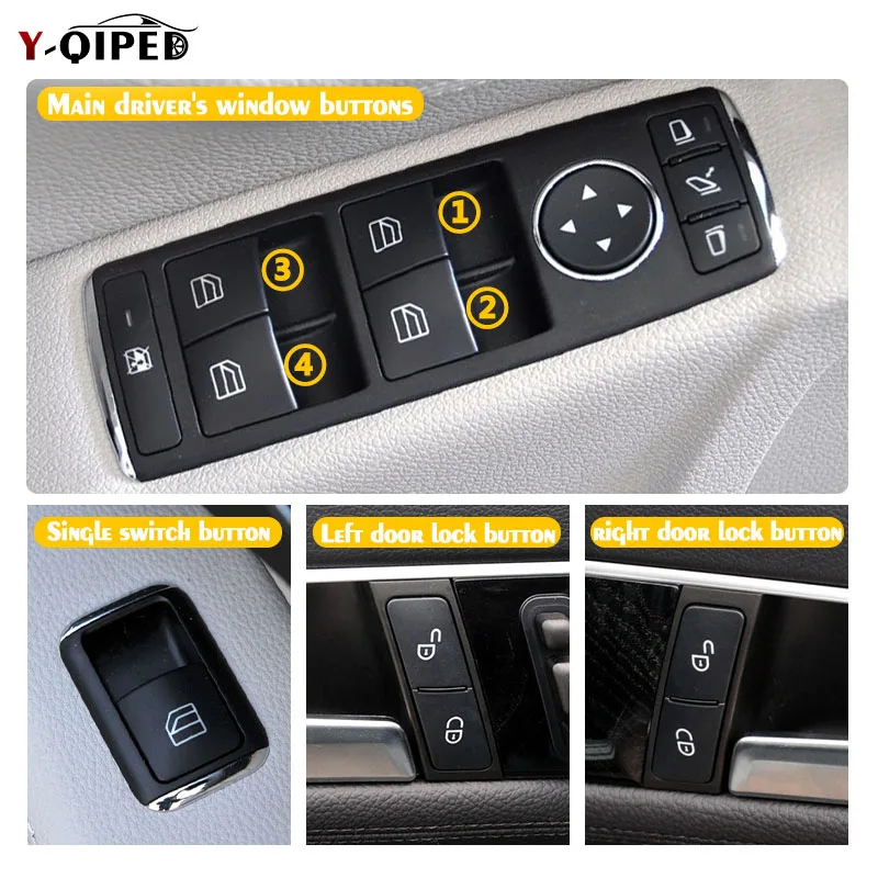 For Mercedes W204 Window Switch Button Cover Cap For Benz W212 W463 W166 X166 A-Klasse W176 CLA Coupe C117 X204 Accessories