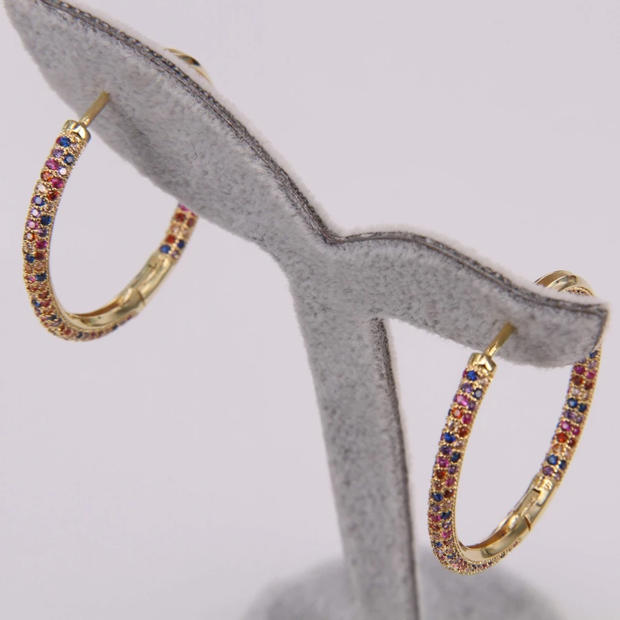 أقراط هيمستون توماس جولد مرصوفة بالكامل من الذهب الوردي، هدية مجوهرات رومانسية للنساء