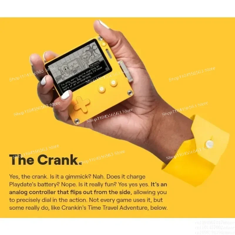 

NEW 2.7-Inch Panic Playdate Retro Mini Hand-Cranked Creative New US Version Handheld Game Console With Games
