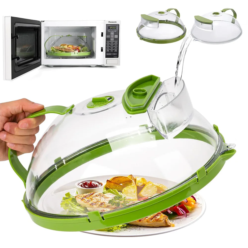 Limpar Microondas Splatter Tampa Com Vapor De Água E Punho, 10