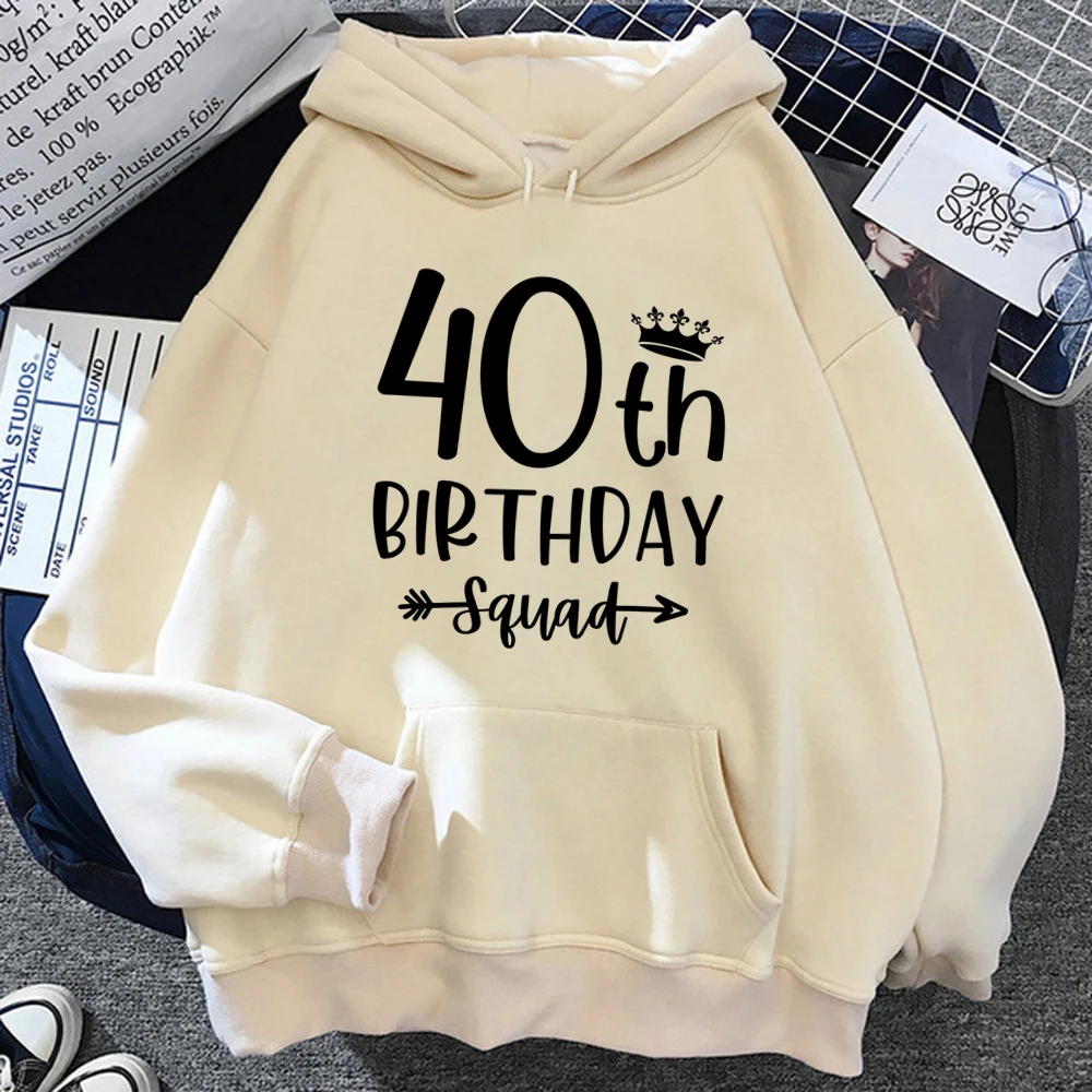 40 Ans 40th Years Birthday hoodies women Winter  y2k aesthetic vintage 90s hoddies clothes women Kawaii sweatshirts