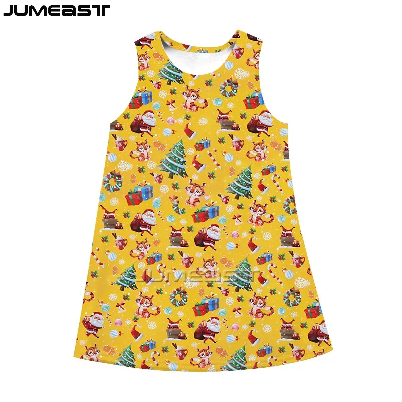 Jumeast Y2k Women Clothing Summer Tank Dresses Hip Hop 3D Printed Christmas Santa Claus Fashion Sleeveless Suspender Nightdress