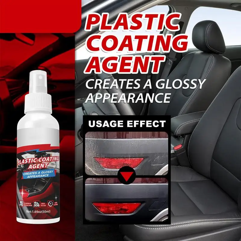 Car Coating Renewal Agent Car Interior Polish Cleaner Instrument Parts Coating Agent With Sponge For Seat Sun Visor Air Outlet