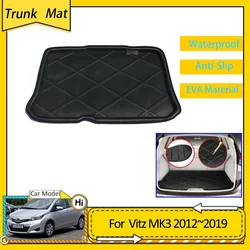 Car Trunk Mat For Toyota Vitz Yaris XP130 MK3 2012~2019 Accessories Cargo Luggage Boot Pad Protective EVA Waterproof Carpet