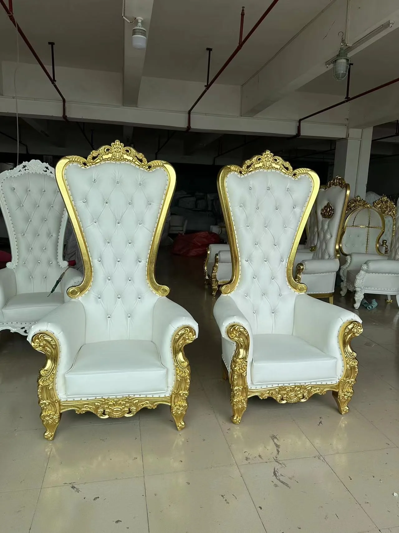 Wholesale hotel luxury Throne chair Event gold white Wedding Throne chair