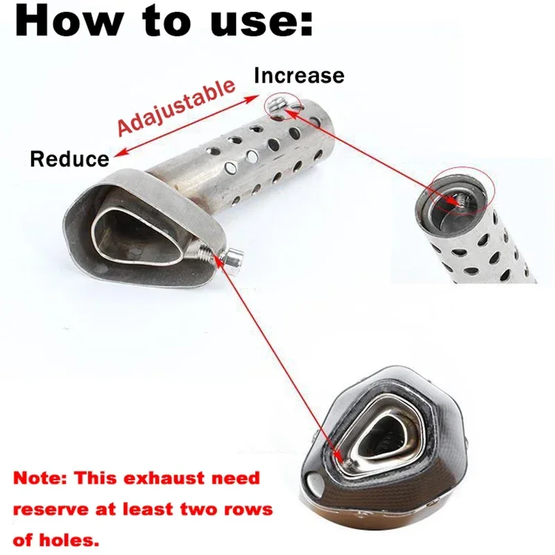 57mm*40mm Motorcycle Exhaust Muffler Escape DB Killer Adjustable Silencer Reduce Noise Sound Eliminator for Akrapovic