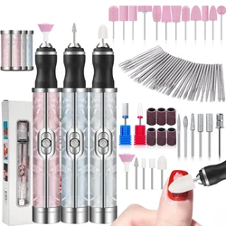 LINMANDA Electric Nail File Set Nails 4 Speeds Cordless Acrylic Nail Tool Thick Nails Edge Shaping Polishing Grinding Nursing