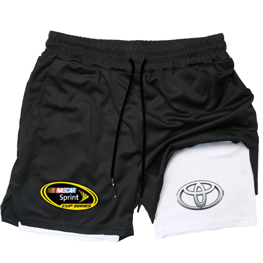 Vintage CFS Toyota NASCAR Sprint Cup Series Shorts Racing Enthusiast Top Large Men's Cycling Two Layer Shorts TRD