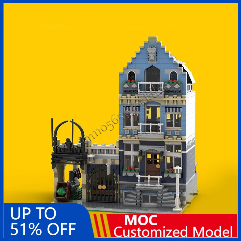 

1730 PCS City Engineering Market Street Redux MOC Customize Modular Building Block Kids Educational DIY Birthday Toy Gift