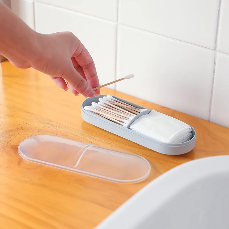Scatola portaoggetti da viaggio contenitore in plastica leggera scatola portaoggetti portatile in cotone con coperchio scatola per accessori per gioielli antipolvere