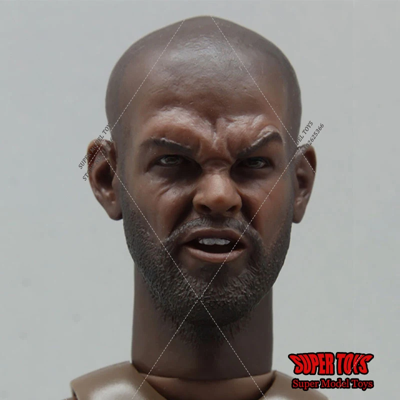 

B014 Black Skin 1/6 Scale Men Military Series European and American Head Sculpt Carved Model for 12 inch Action Figure Body