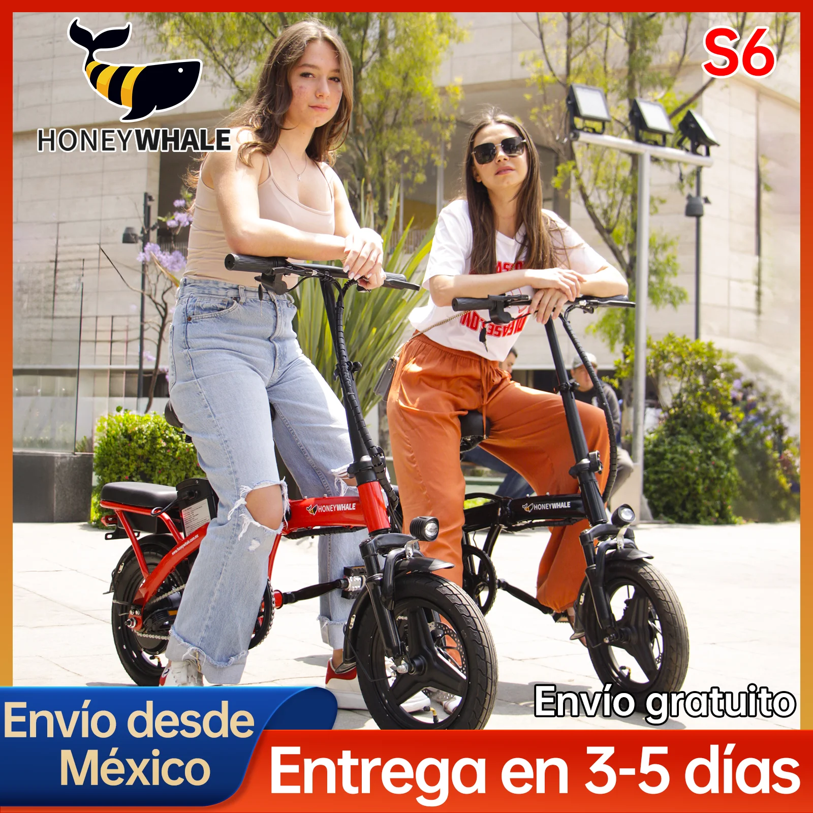 HONEYWHALE S6 Bicicleta Eléctrica Plegable para Adultos, Potencia Máxima del Motor 750W, Velocidad Máxima 35KM/H