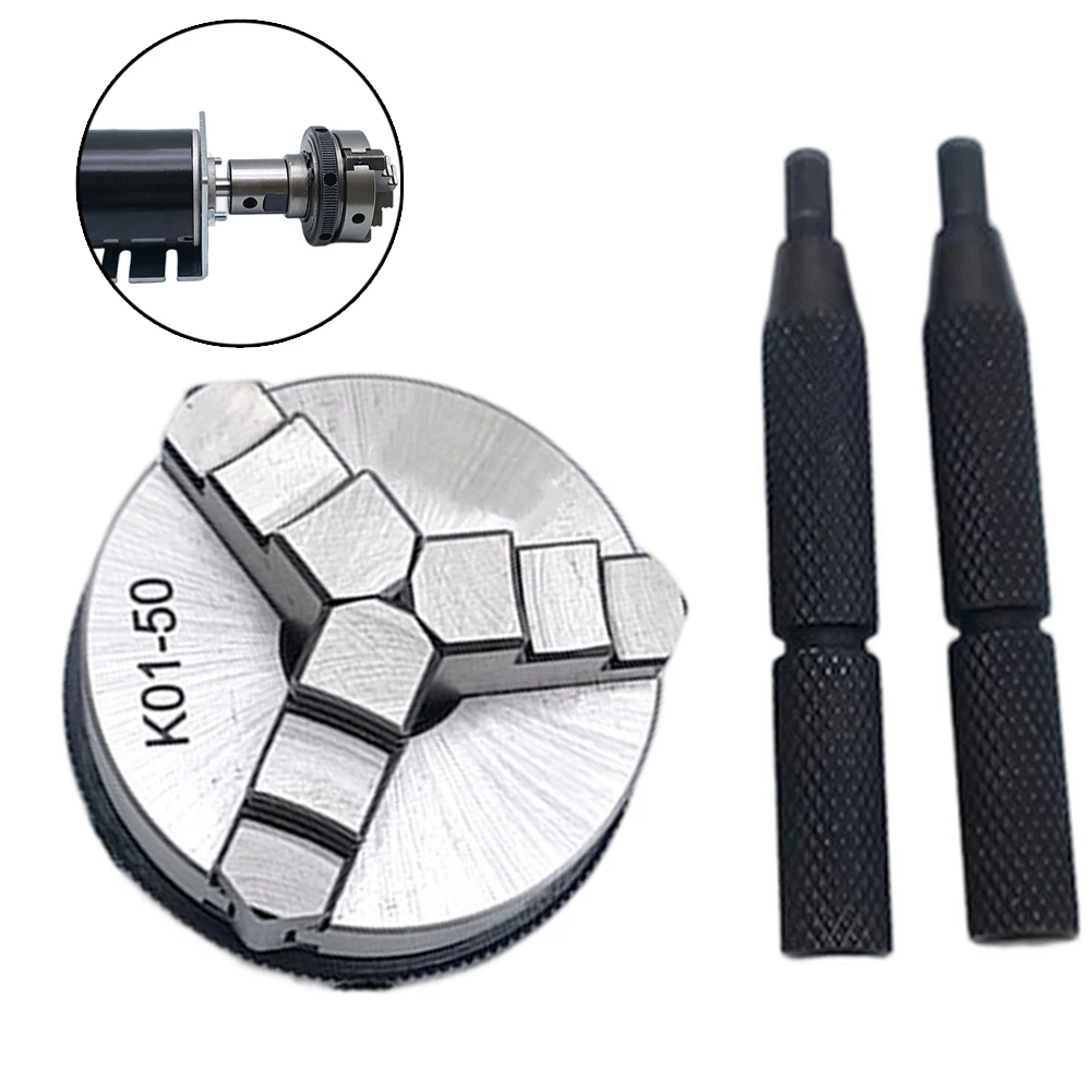 K0150 Three Jaw Manual Drill Chuck with M14x1 Thread for Machine Tools Processing Wood and Non Metal Materials