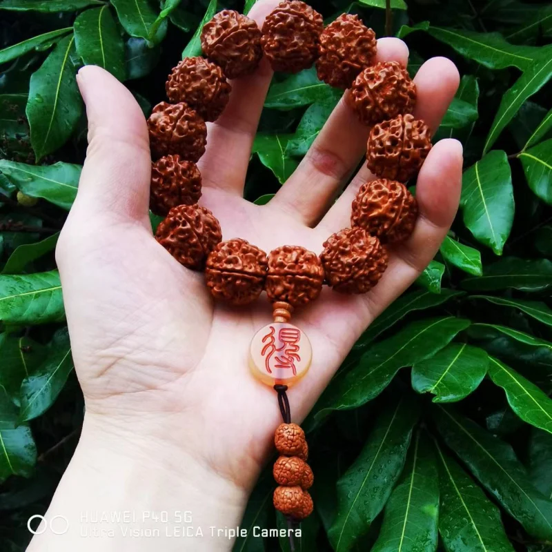 Pulsera Rudraksha Regalos navideños Cuentas de oración Pulsera Adorno Venta al por mayor Suministro de puesto en stock al por mayor