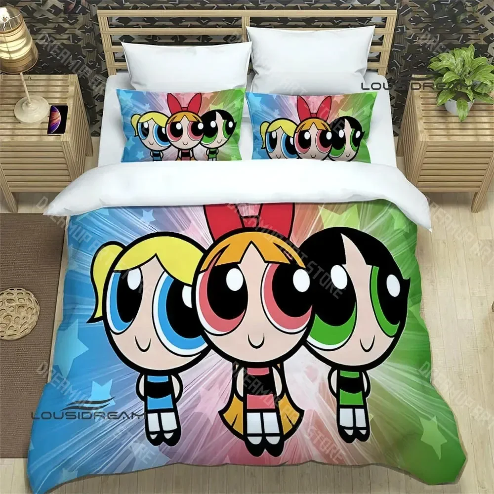 

Комплекты постельного белья с 3D принтом P-Powerpuff-Girls, изысканный комплект постельного белья, пододеяльник, комплект постельного белья, роскошный комплект