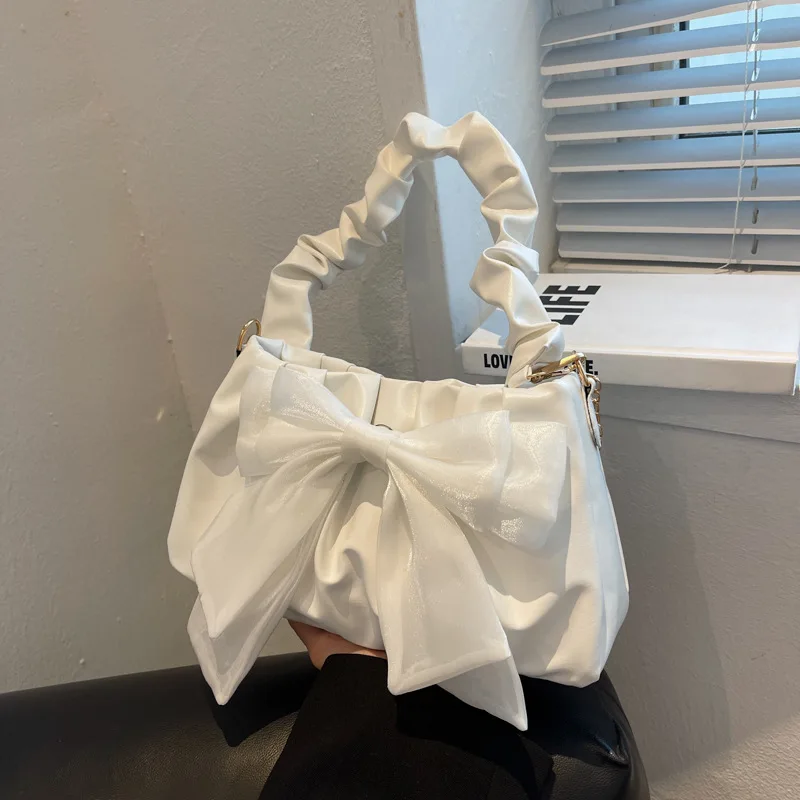 

SEMALAYA Original design popular small bag women 2025 new fashion casual chain crossbody cute bow one shoulder underarm bag