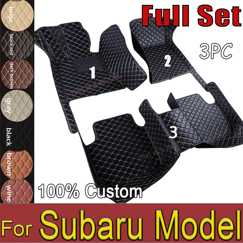 Car Floor Mats For Subaru BRZ XV Legacy Outback Forester Impreza WRX Tribeca Levorg Solterra Custom Mud Auto Car Accessories