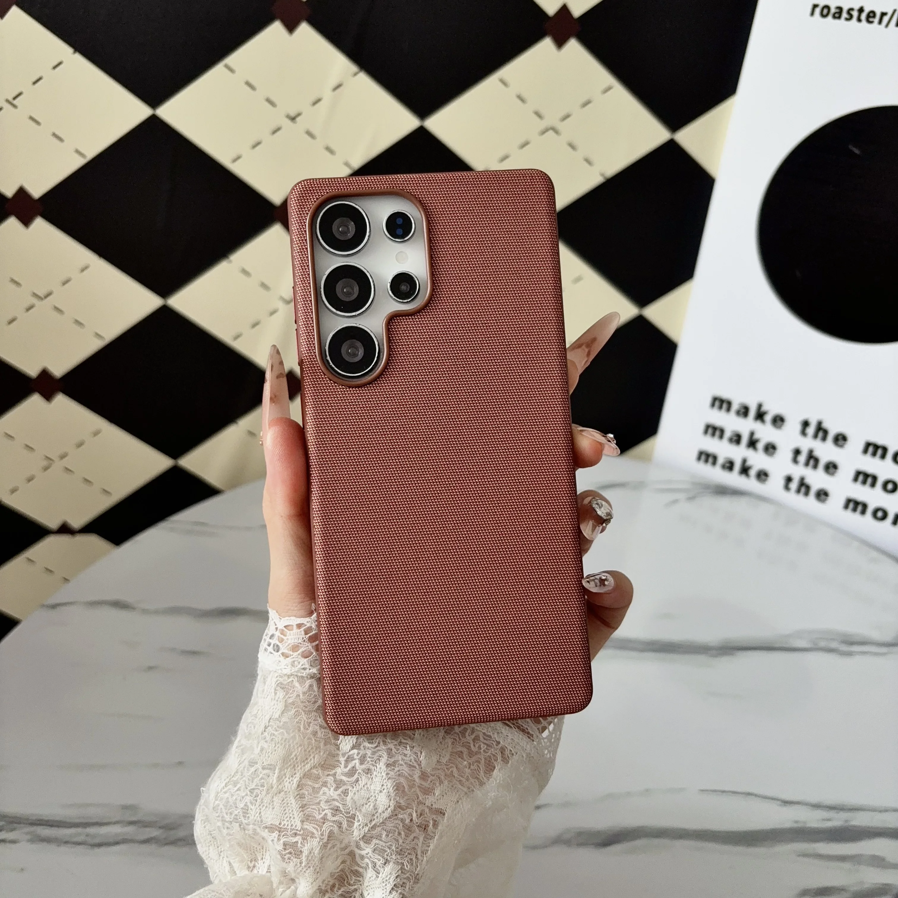 Luxury Tech Woven Magnetic Adsorption Case for Samsung Galaxy S26 S23 S22 Ultra S25 S24 Plus for Magsafe Wireless Charging Cover view 2